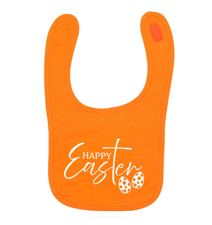 Happy Easter orange baby bib