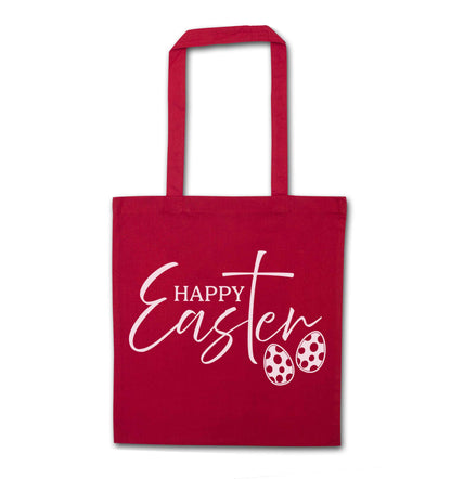 Happy Easter red tote bag