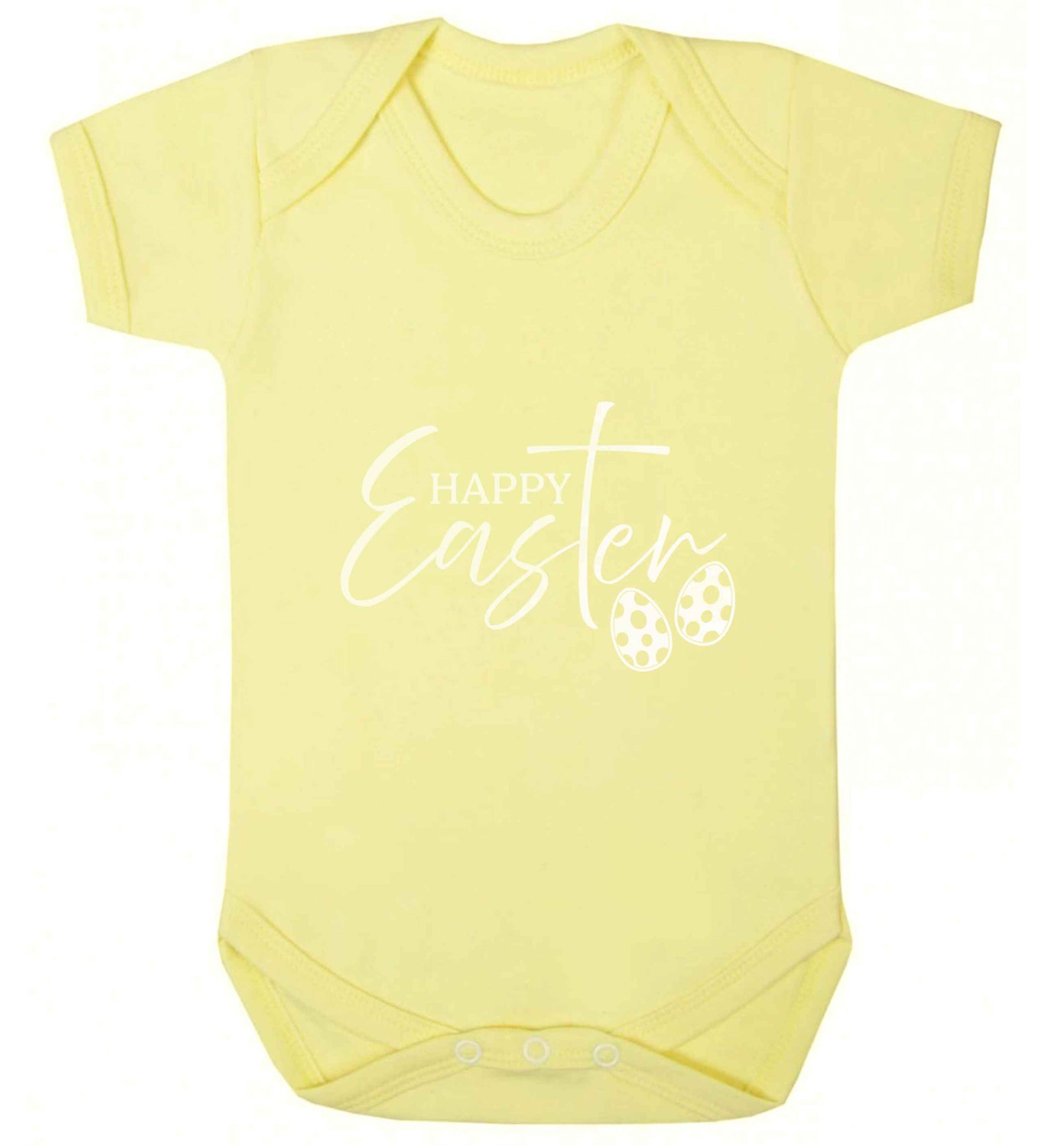 Happy Easter baby vest pale yellow 18-24 months
