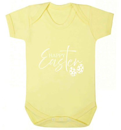 Happy Easter baby vest pale yellow 18-24 months