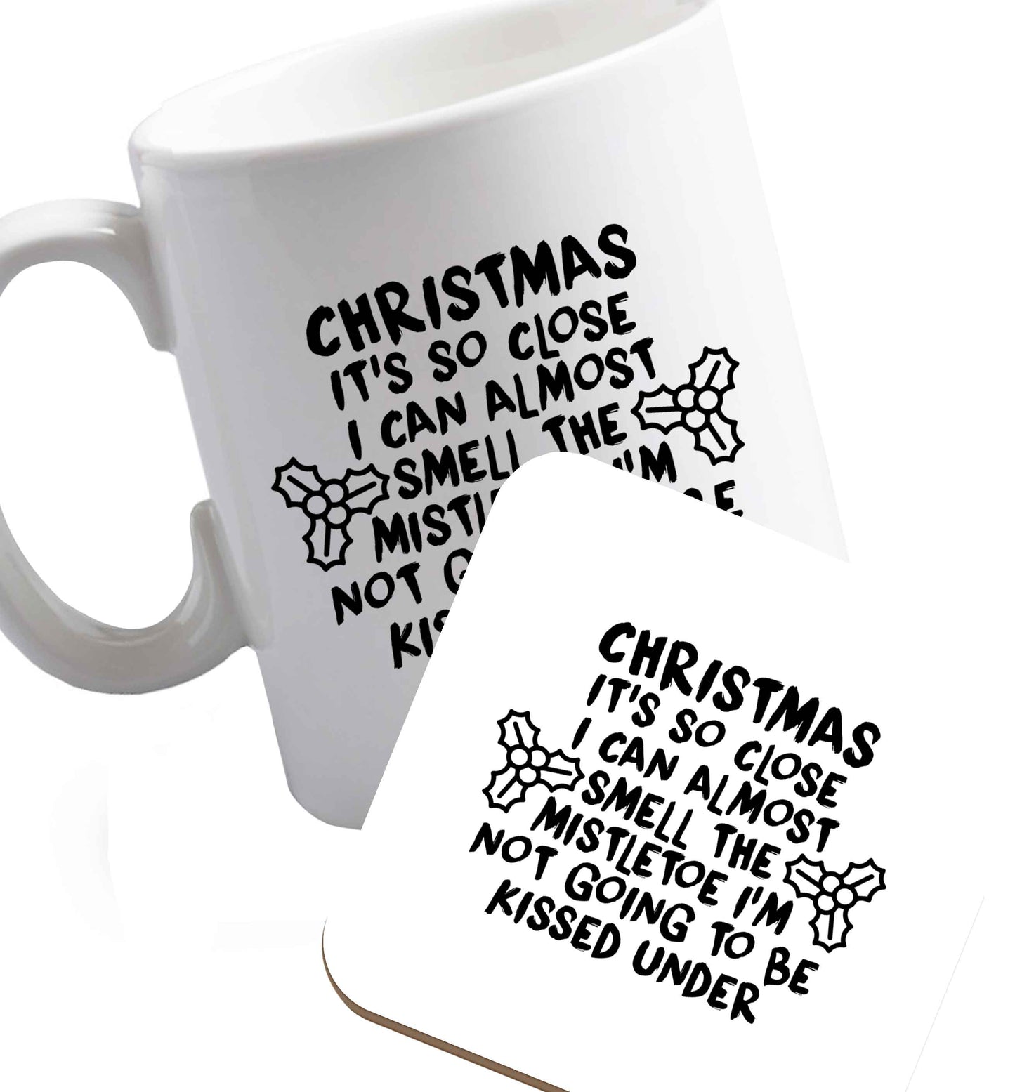 10 oz Favourite Type Pan Pancake ceramic mug and coaster set right handed