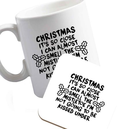 10 oz Favourite Type Pan Pancake ceramic mug and coaster set right handed