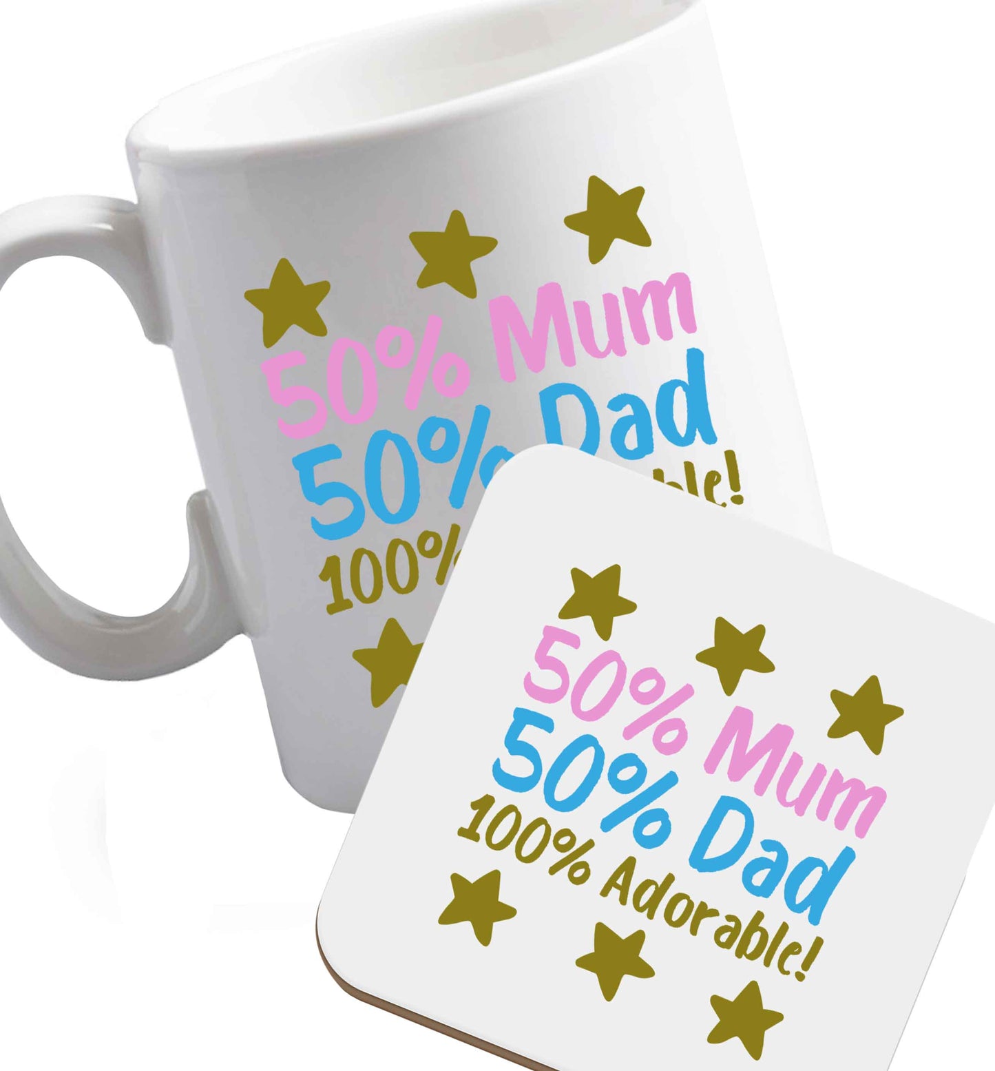 10 oz Favourite Type Pan Pancake ceramic mug and coaster set right handed