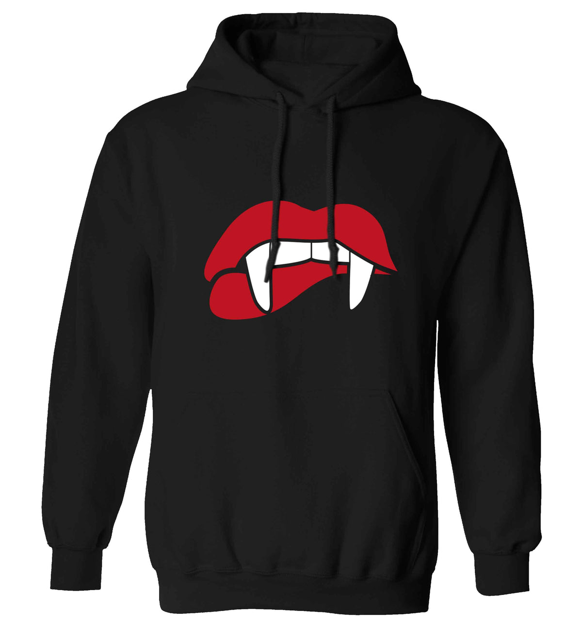 Vampire fangs adults unisex black hoodie 2XL