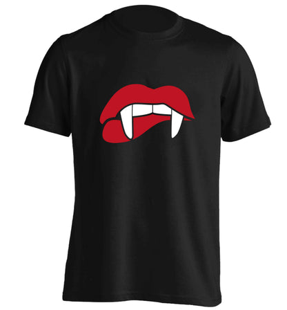 Vampire fangs adults unisex black Tshirt 2XL