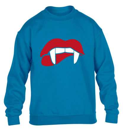 Vampire fangs children's blue sweater 12-13 Years