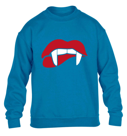 Vampire fangs children's blue sweater 12-13 Years