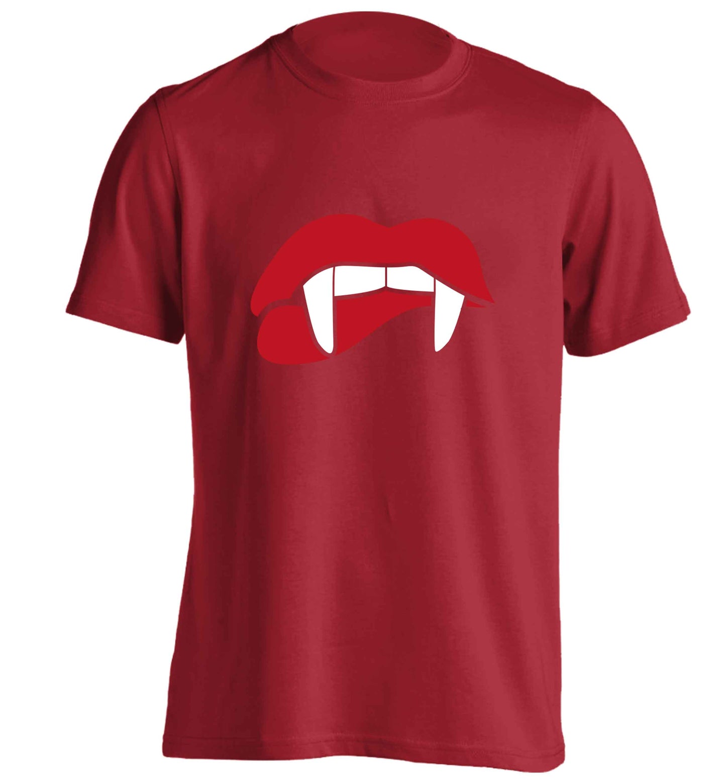 Vampire fangs adults unisex red Tshirt 2XL