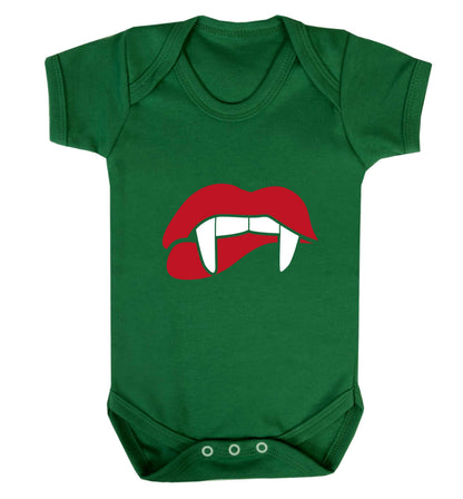 Vampire fangs baby vest green 18-24 months