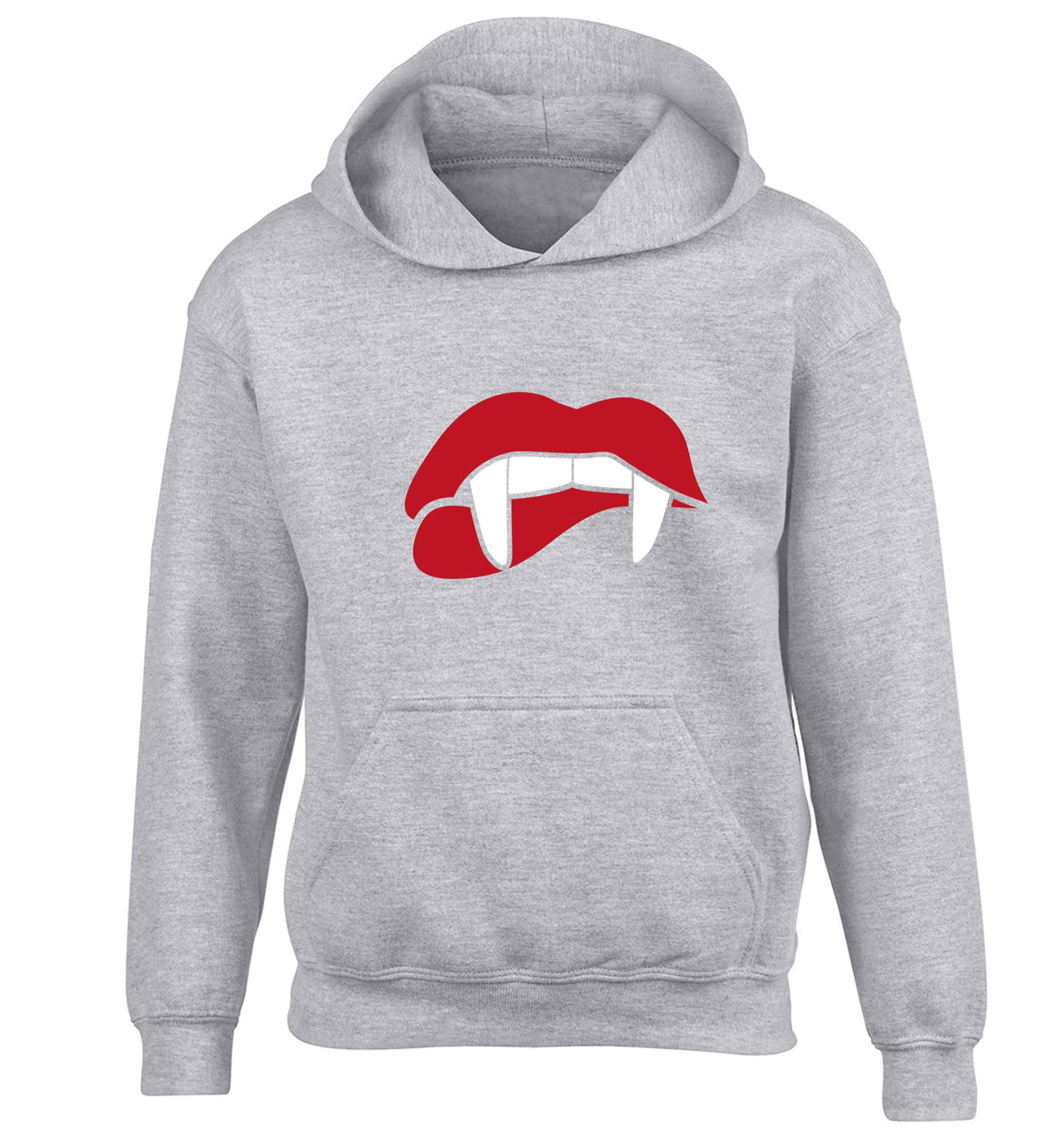 Vampire fangs children's grey hoodie 12-13 Years