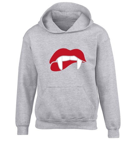 Vampire fangs children's grey hoodie 12-13 Years