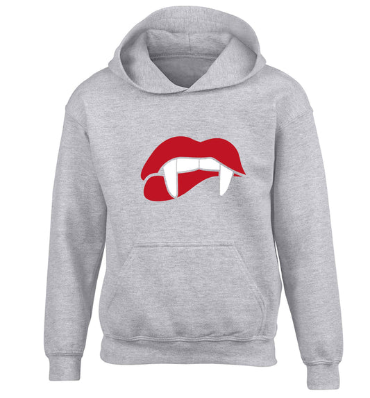 Vampire fangs children's grey hoodie 12-13 Years