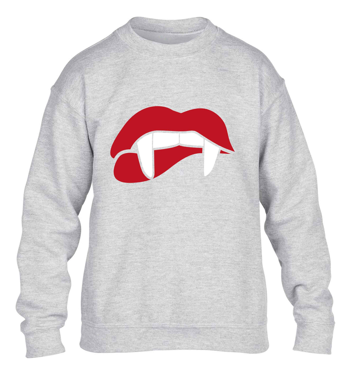 Vampire fangs children's grey sweater 12-13 Years