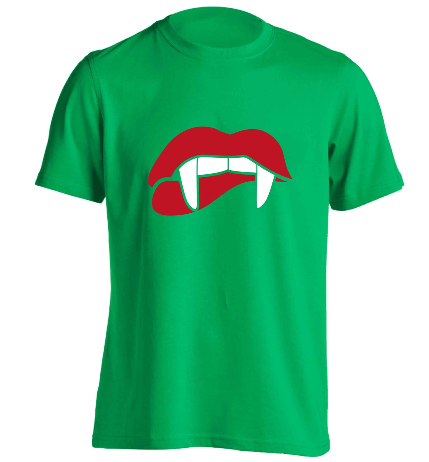 Vampire fangs adults unisex green Tshirt 2XL