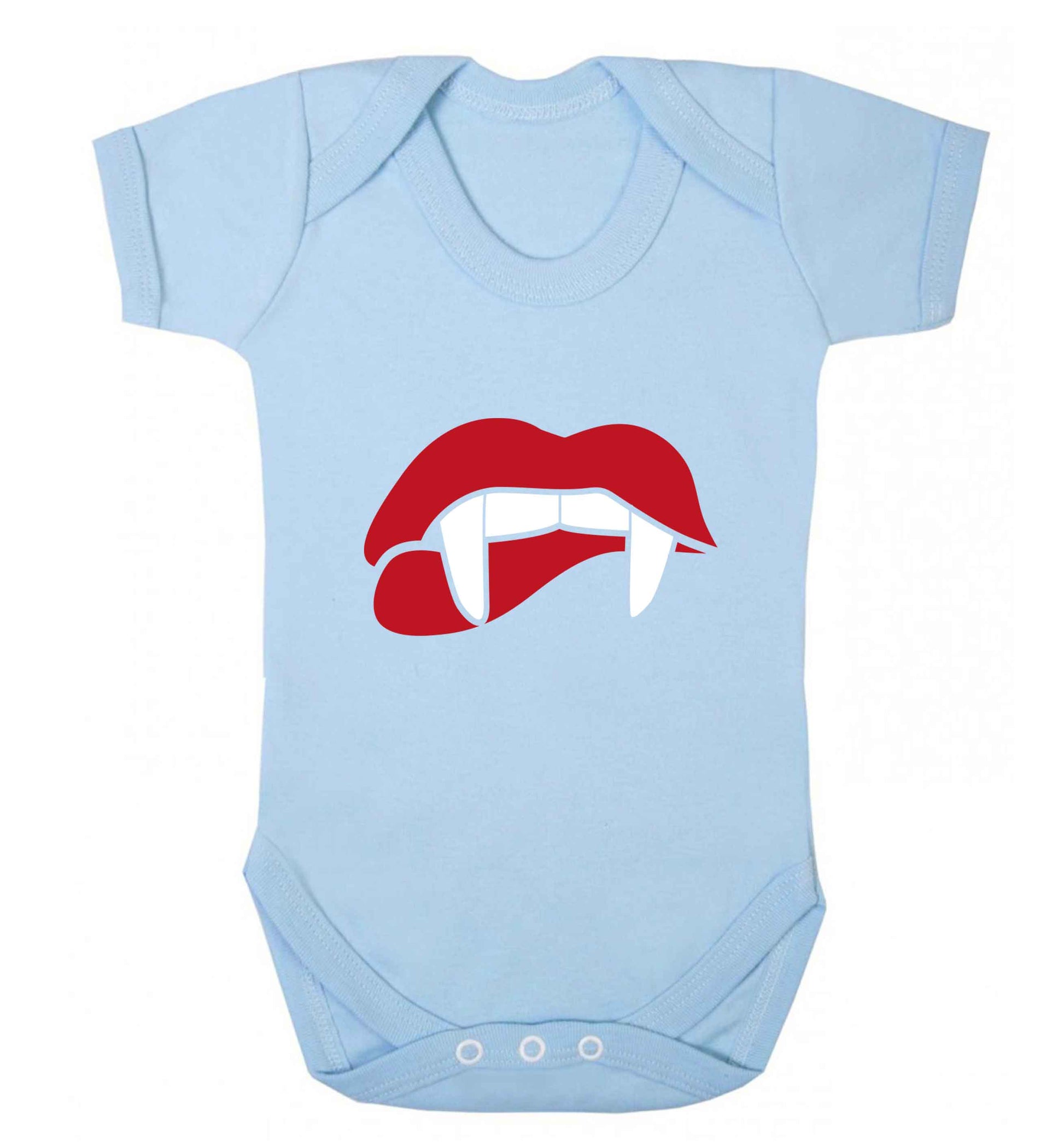Vampire fangs baby vest pale blue 18-24 months