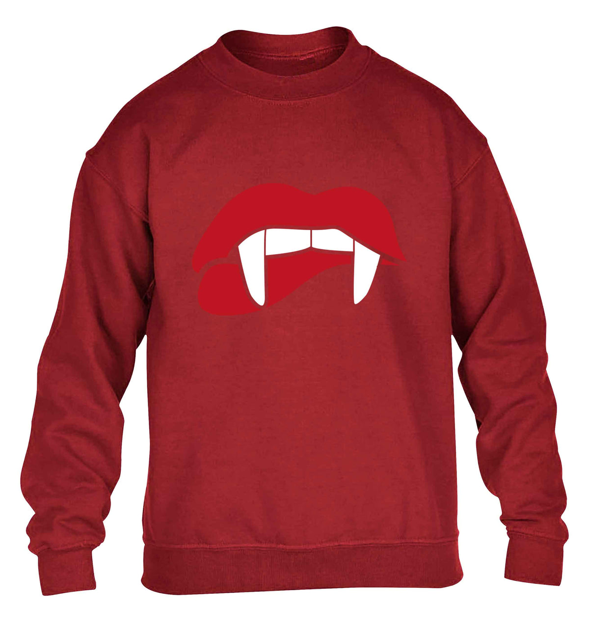Vampire fangs children's grey sweater 12-13 Years