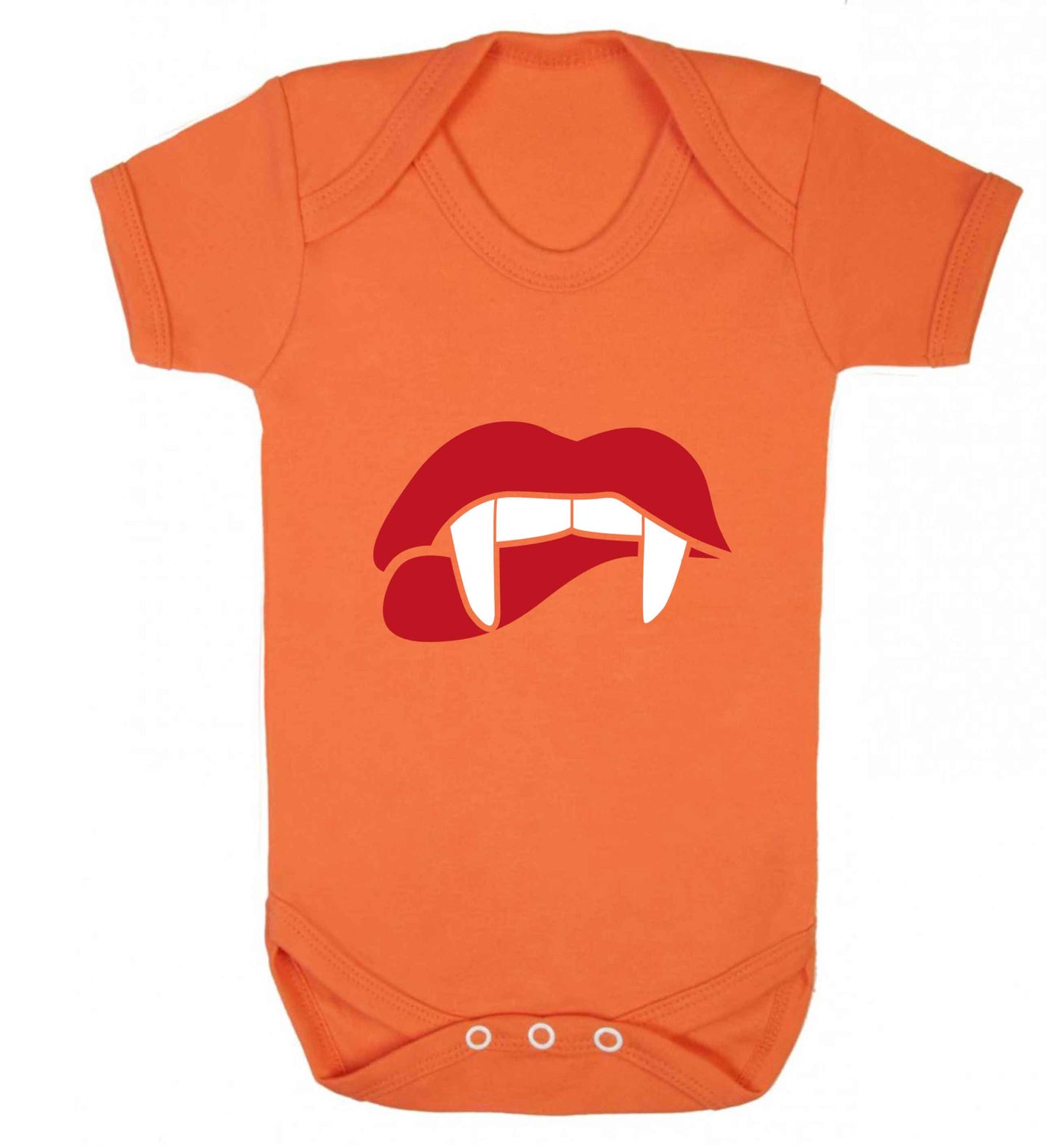 Vampire fangs baby vest orange 18-24 months