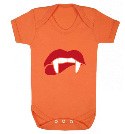Vampire fangs baby vest orange 18-24 months