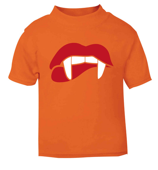 Vampire fangs orange baby toddler Tshirt 2 Years