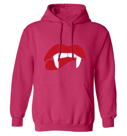 Vampire fangs adults unisex pink hoodie 2XL