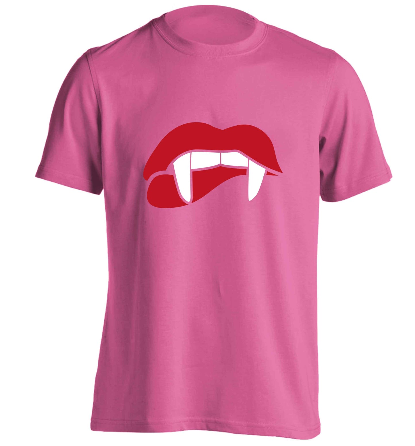 Vampire fangs adults unisex pink Tshirt 2XL
