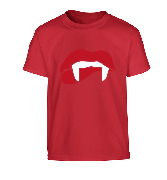 Vampire fangs Children's red Tshirt 12-13 Years