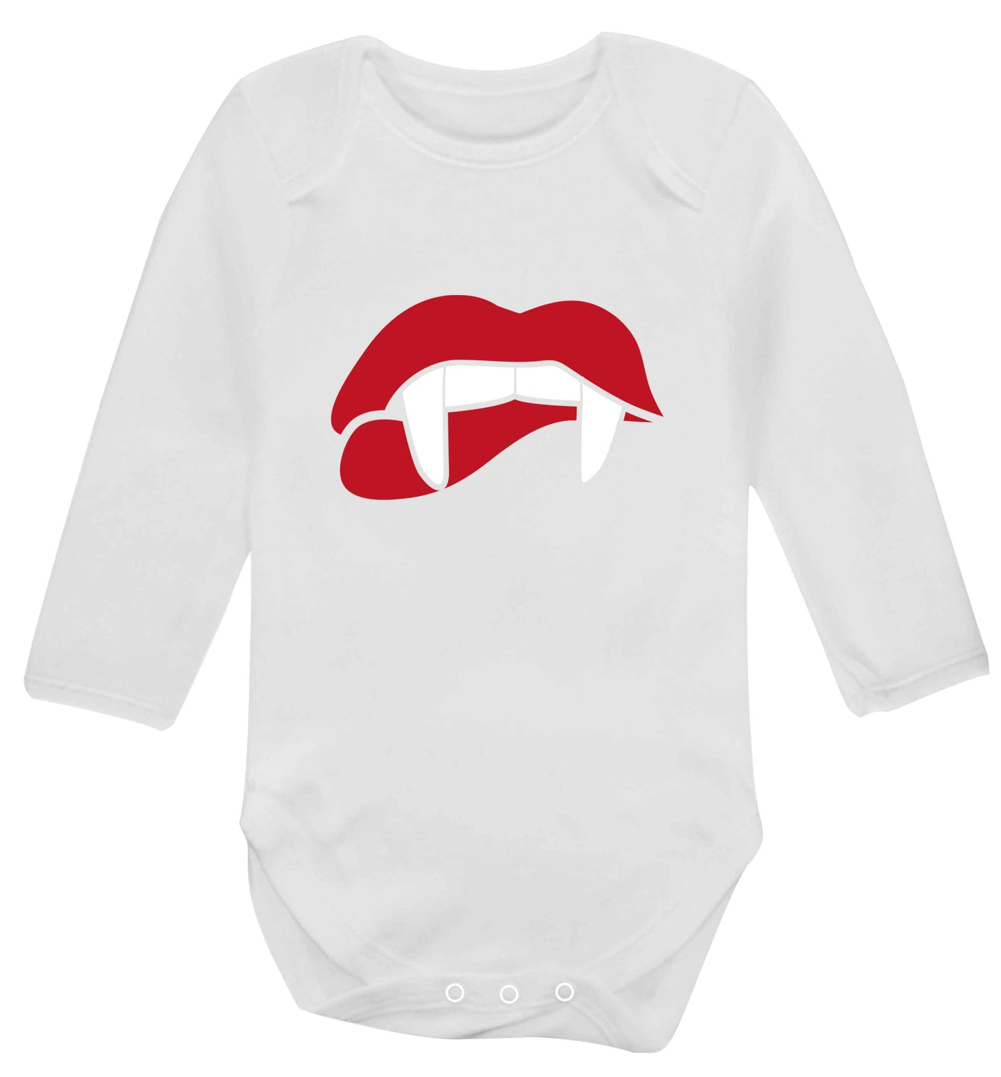 Vampire fangs baby vest long sleeved white 6-12 months