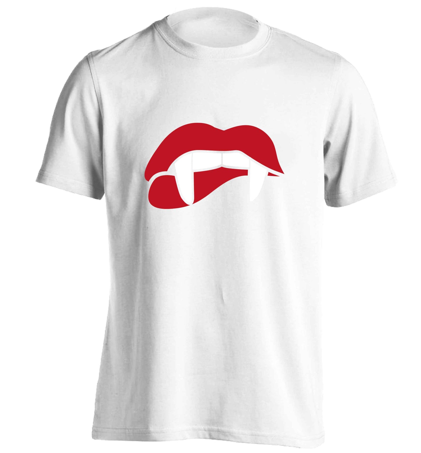 Vampire fangs adults unisex white Tshirt 2XL