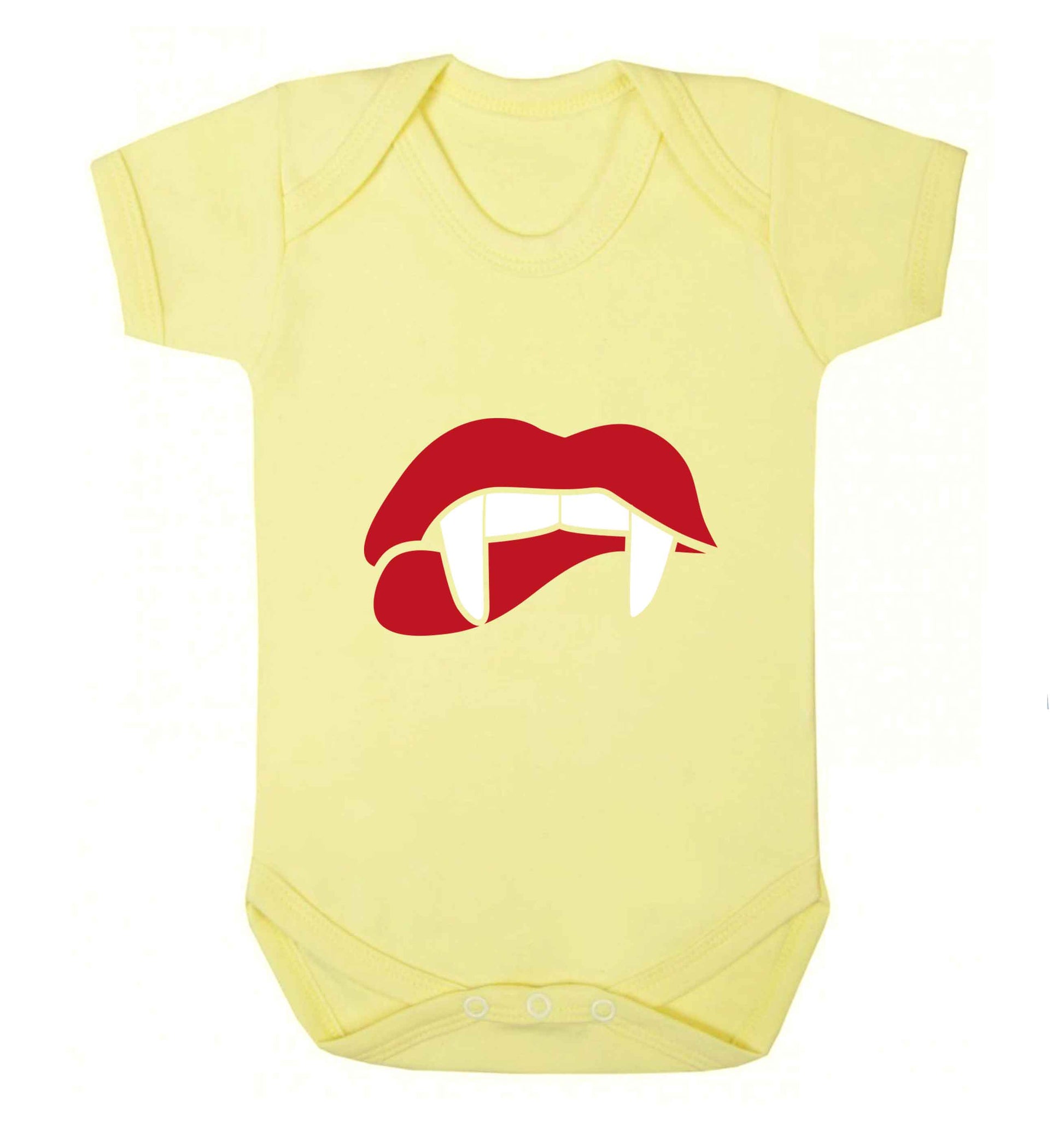 Vampire fangs baby vest pale yellow 18-24 months