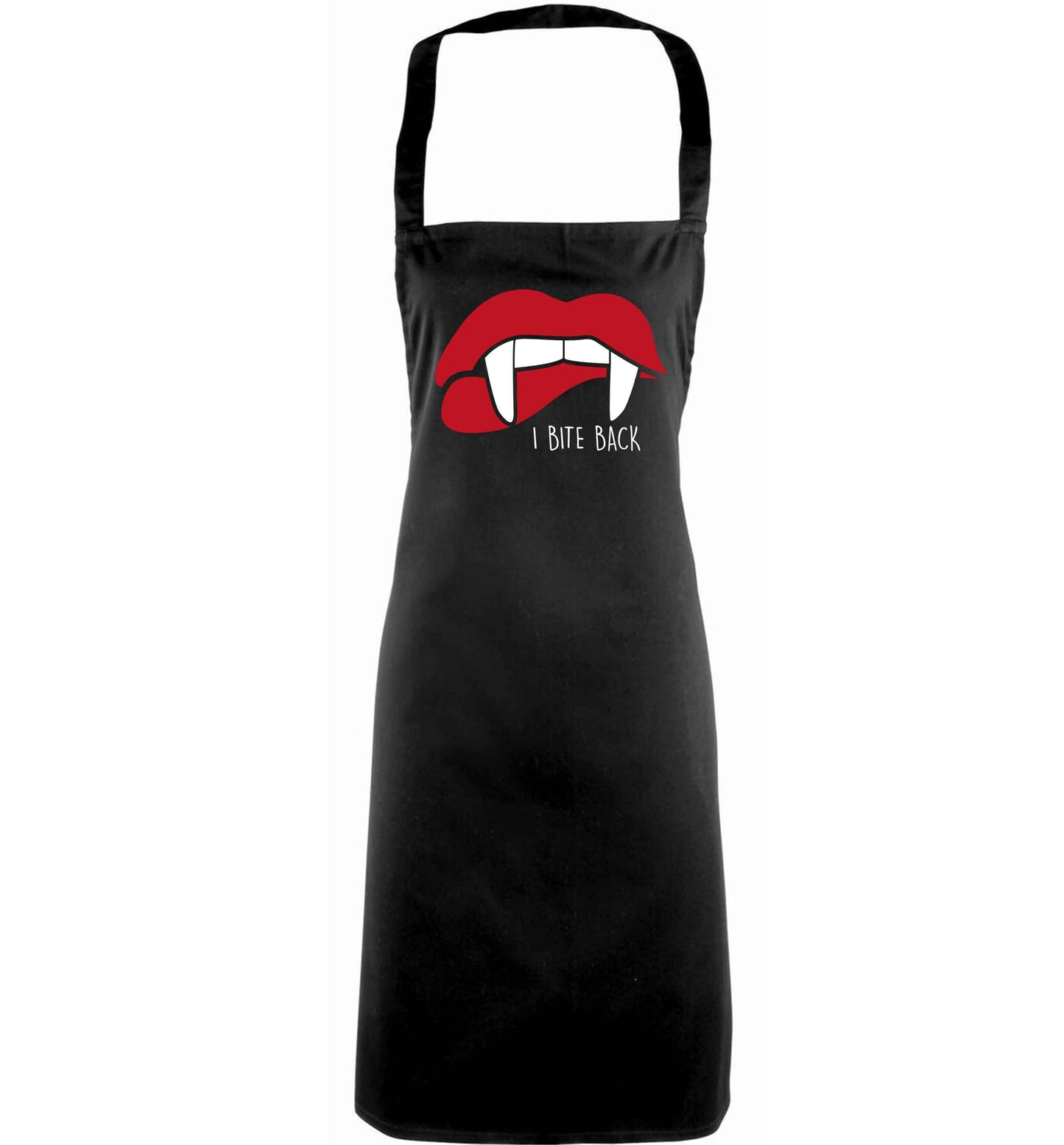 I bite back adults black apron