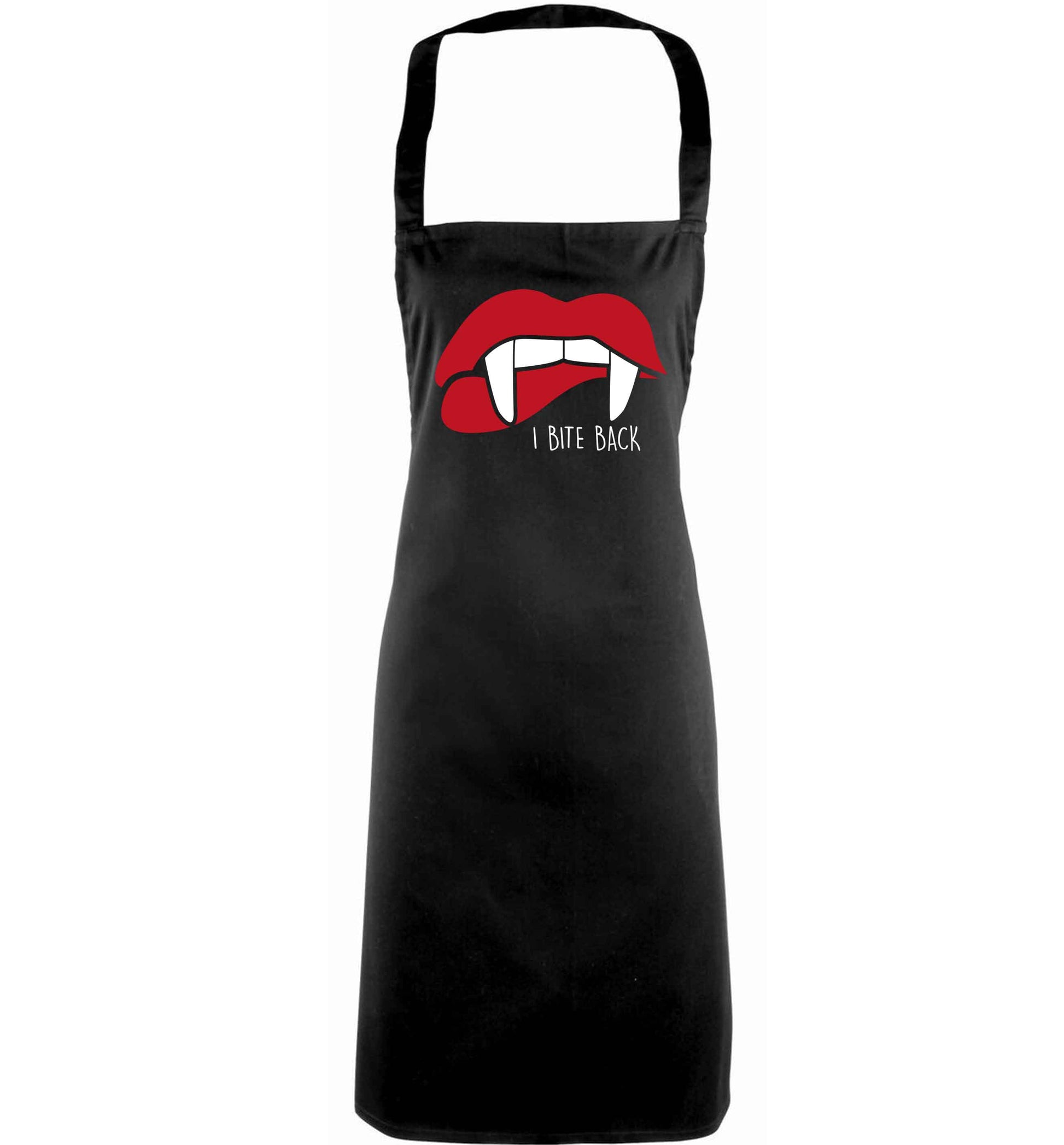 I bite back adults black apron