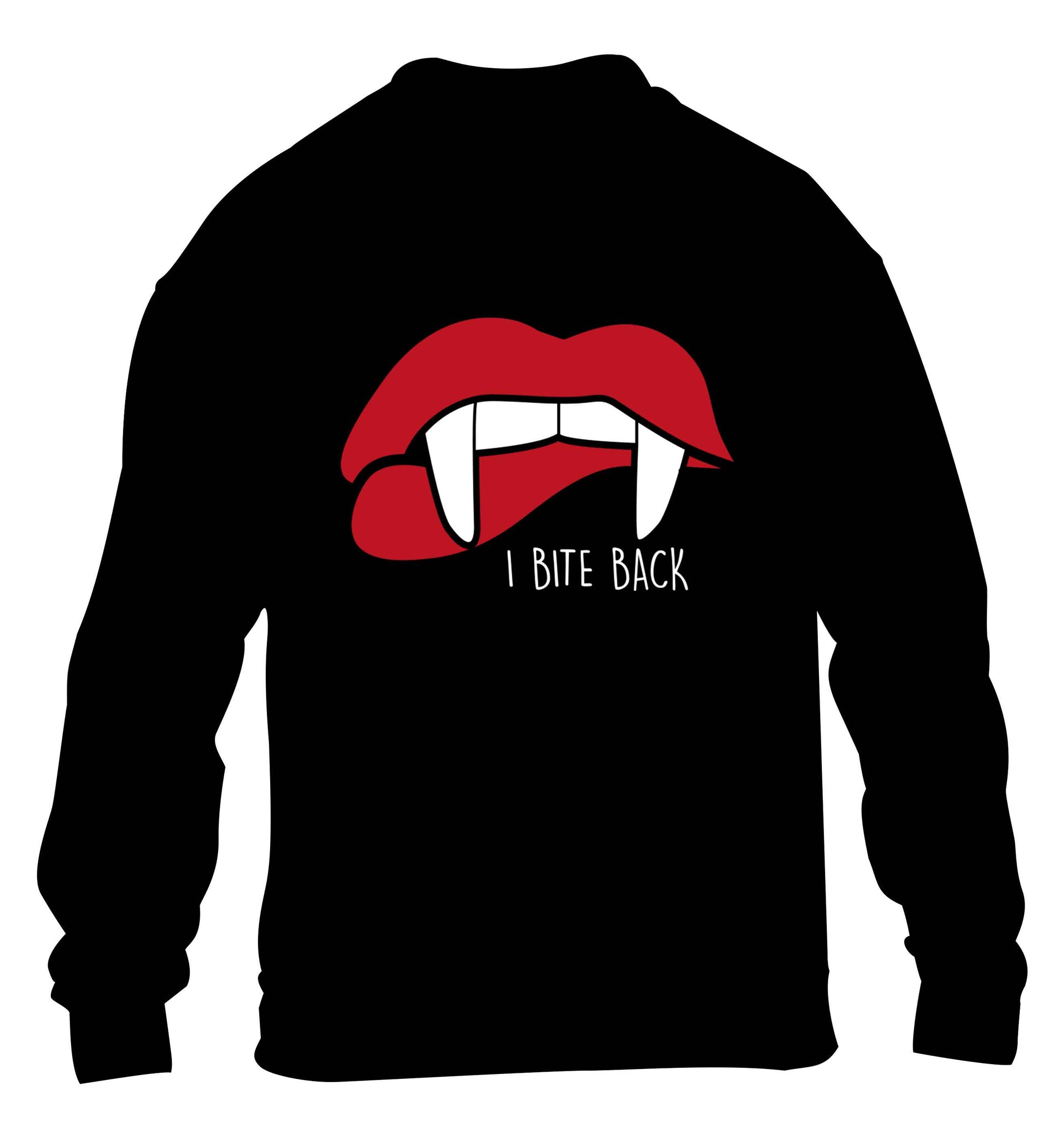 I bite back children's black sweater 12-13 Years