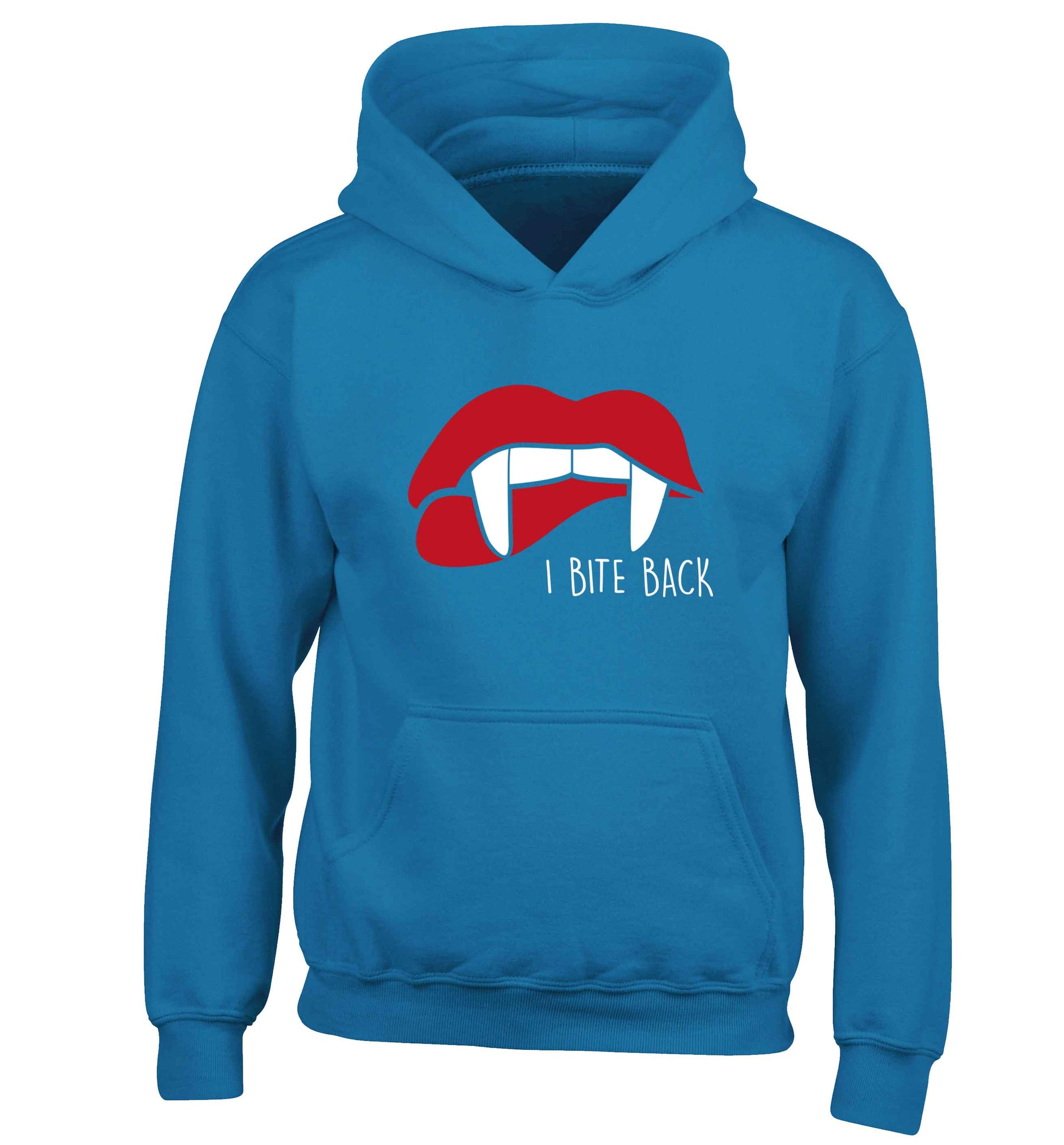 I bite back children's blue hoodie 12-13 Years