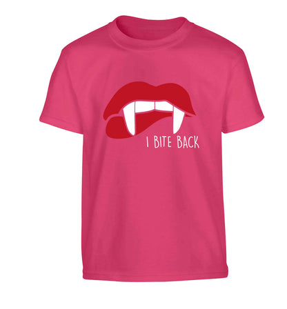 I bite back Children's pink Tshirt 12-13 Years