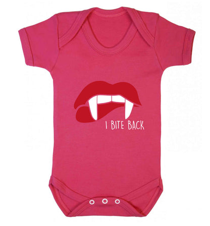 I bite back baby vest dark pink 18-24 months