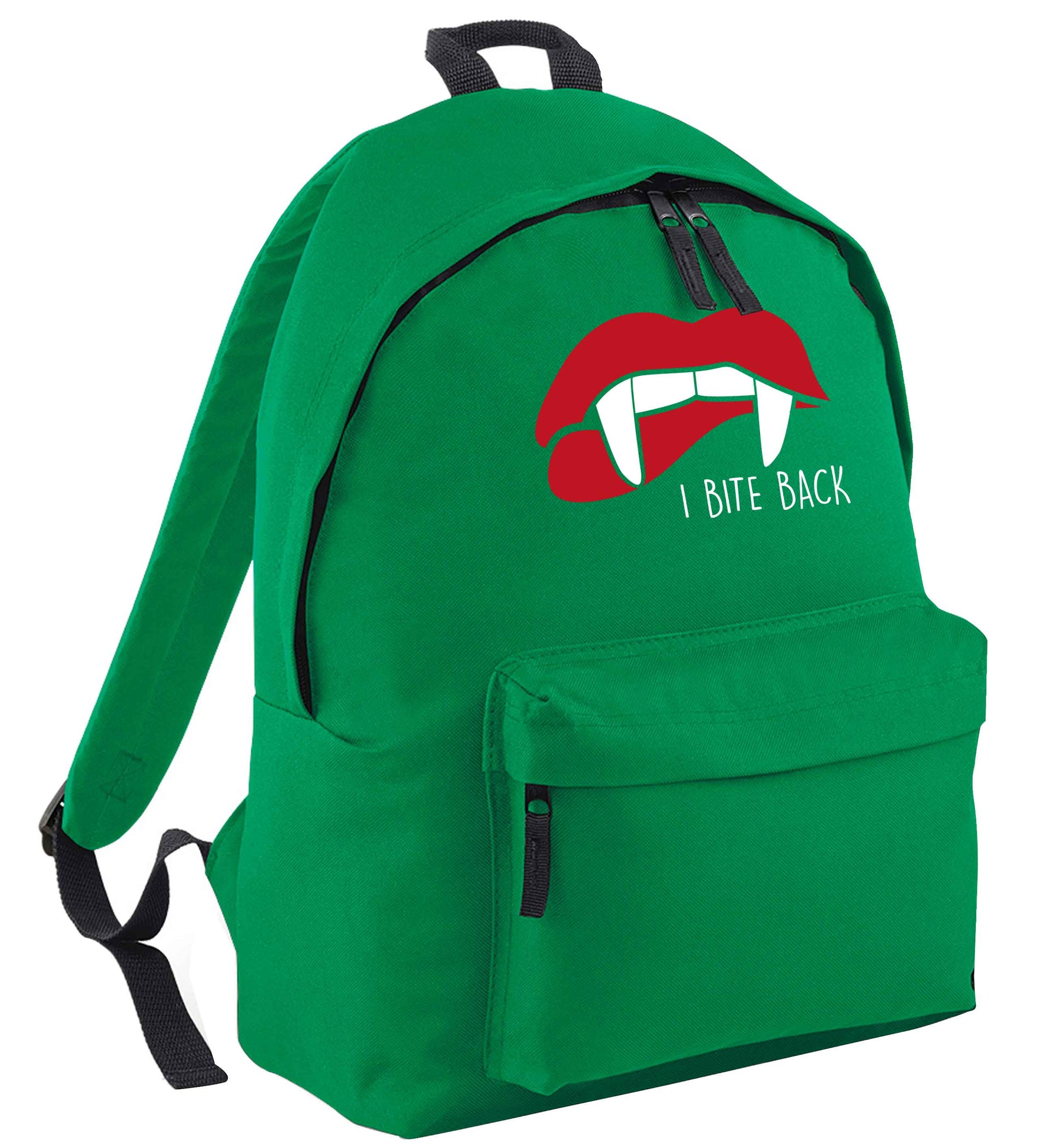 I bite back green adults backpack