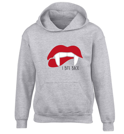 I bite back children's grey hoodie 12-13 Years