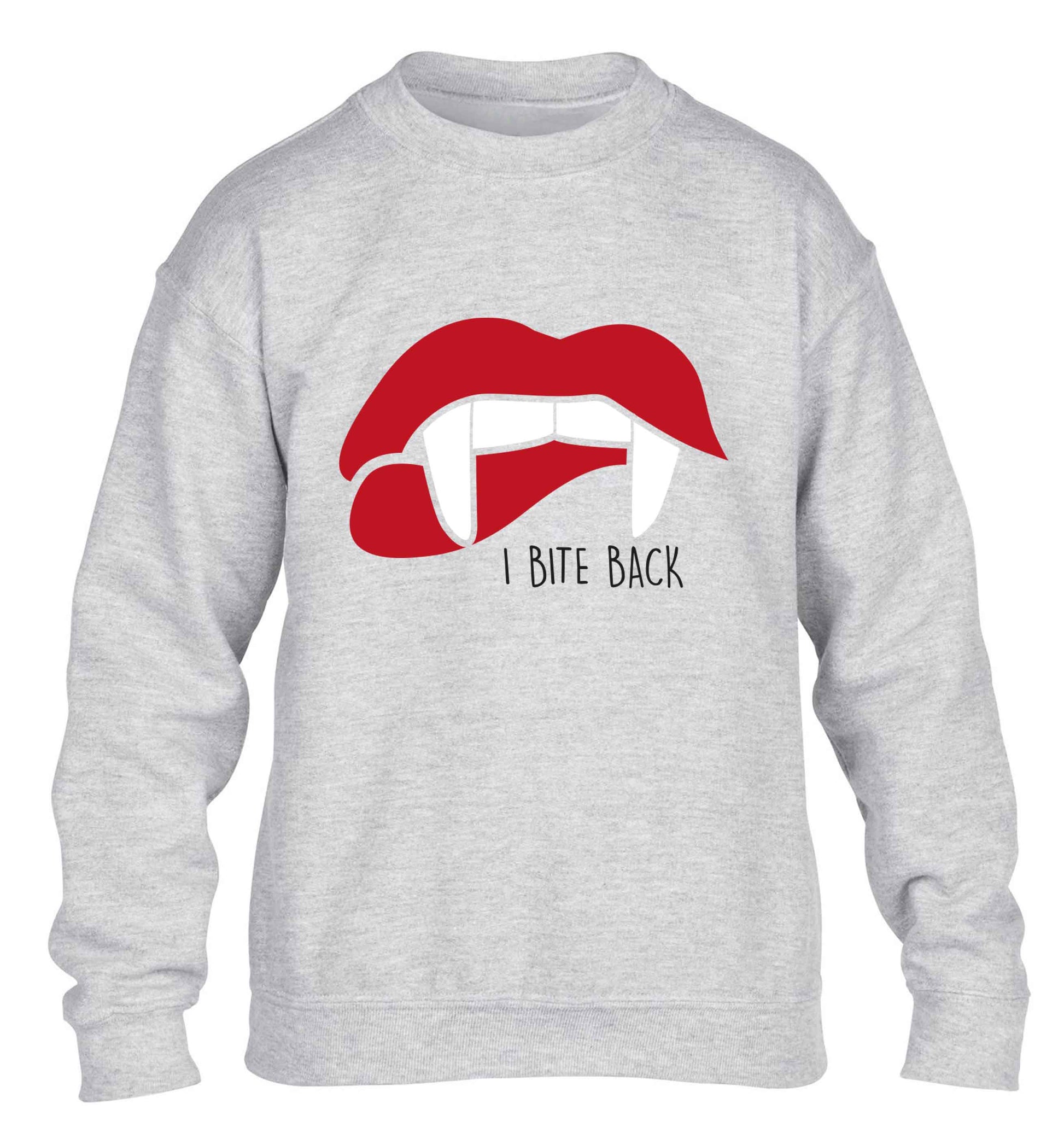 I bite back children's grey sweater 12-13 Years