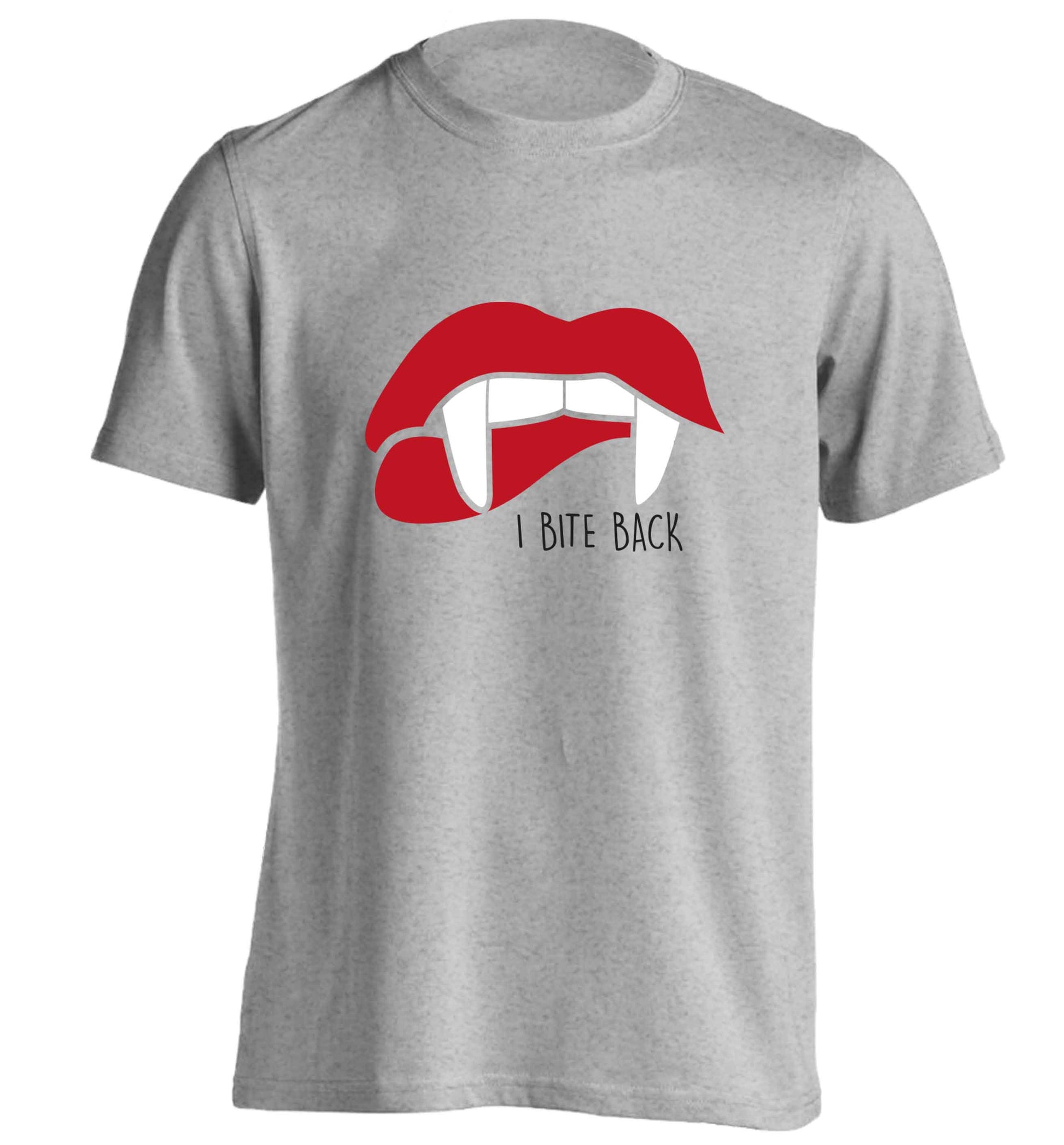 I bite back adults unisex grey Tshirt 2XL