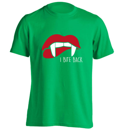 I bite back adults unisex green Tshirt 2XL