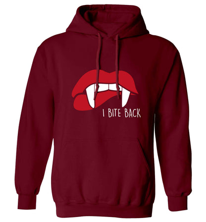I bite back adults unisex maroon hoodie 2XL