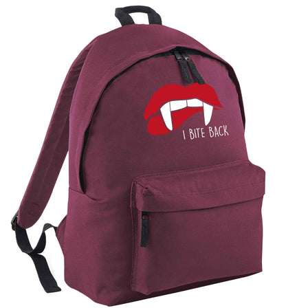 I bite back maroon adults backpack