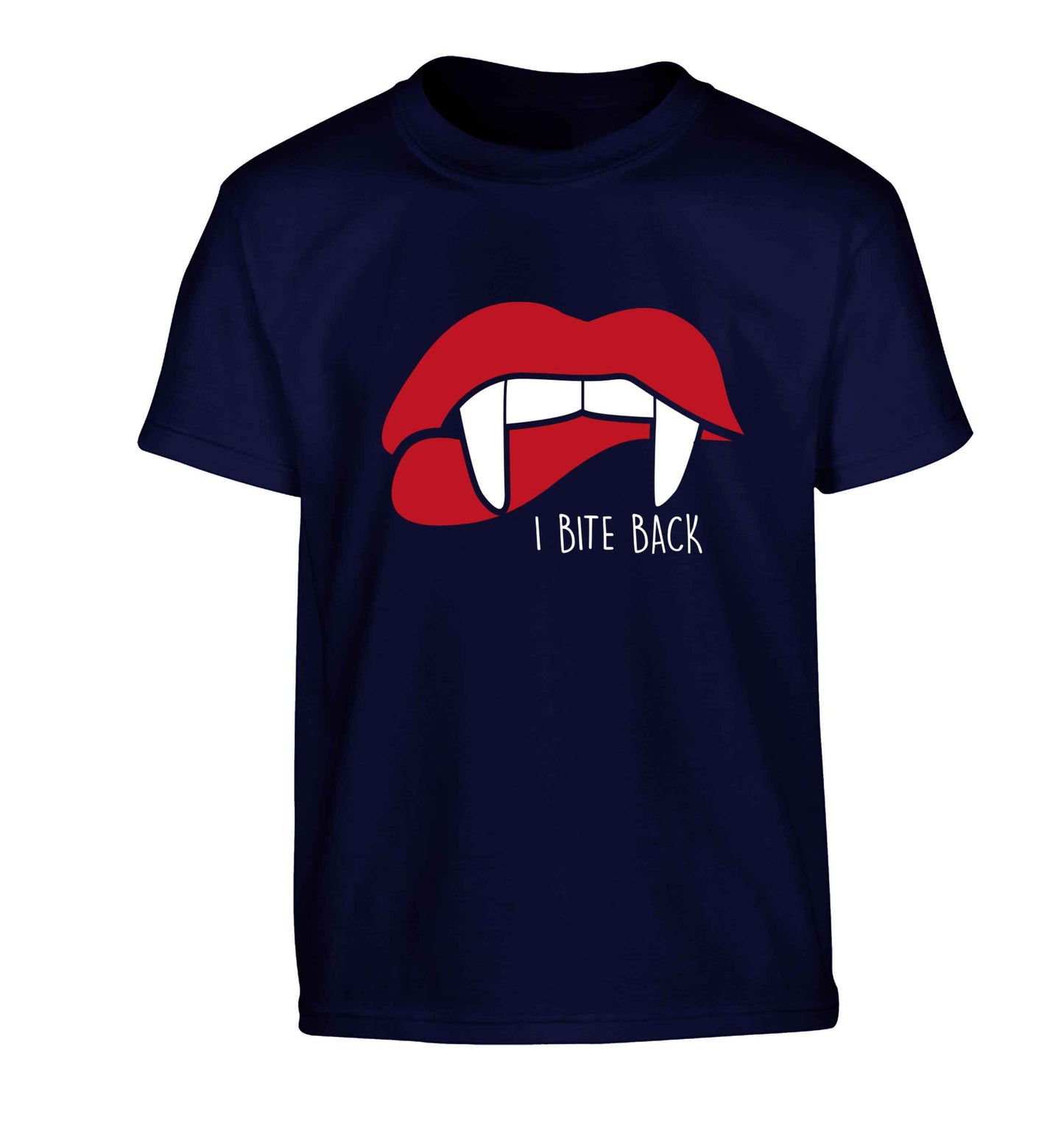 I bite back Children's navy Tshirt 12-13 Years