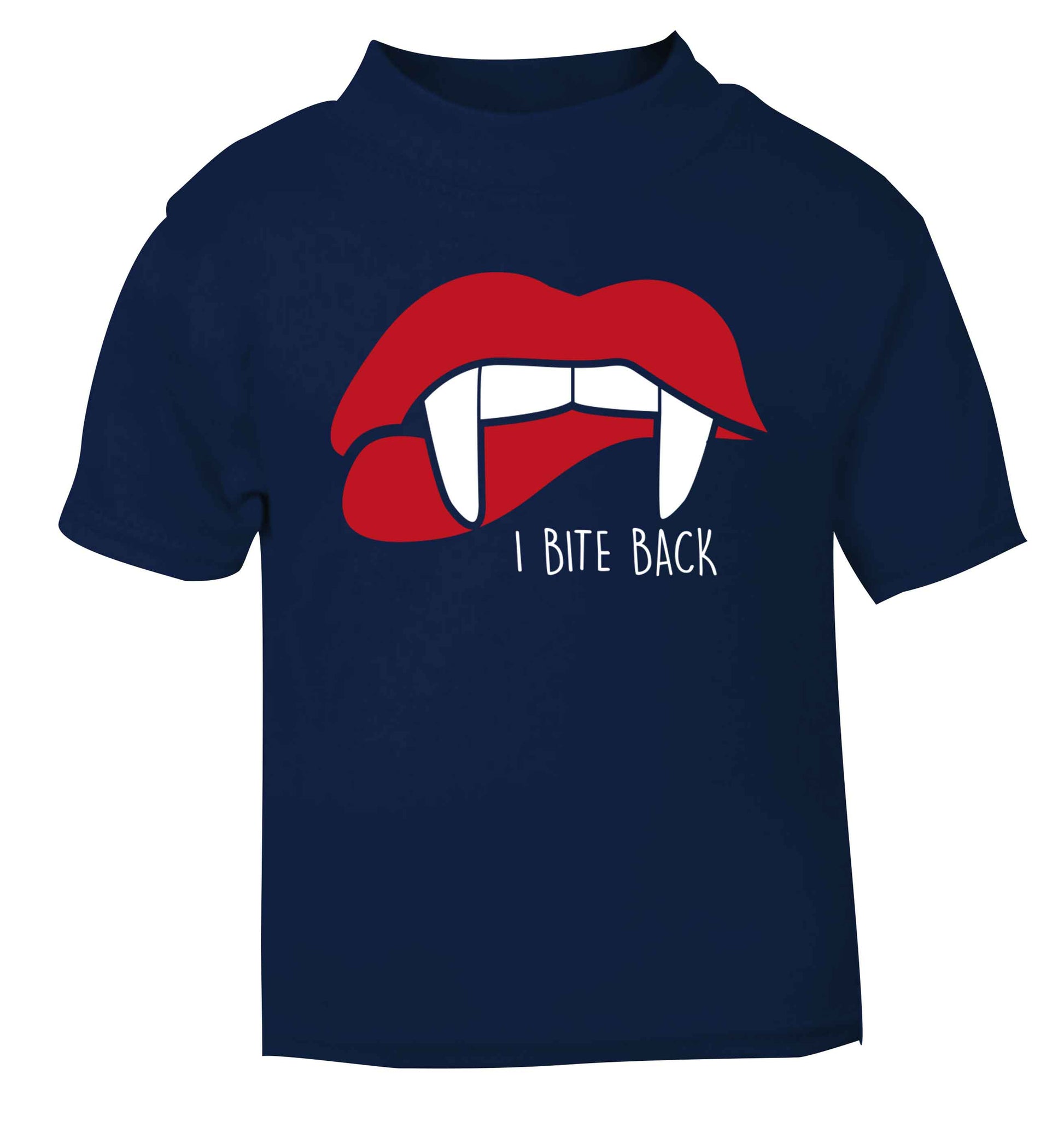 I bite back navy baby toddler Tshirt 2 Years