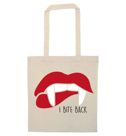 I bite back natural tote bag