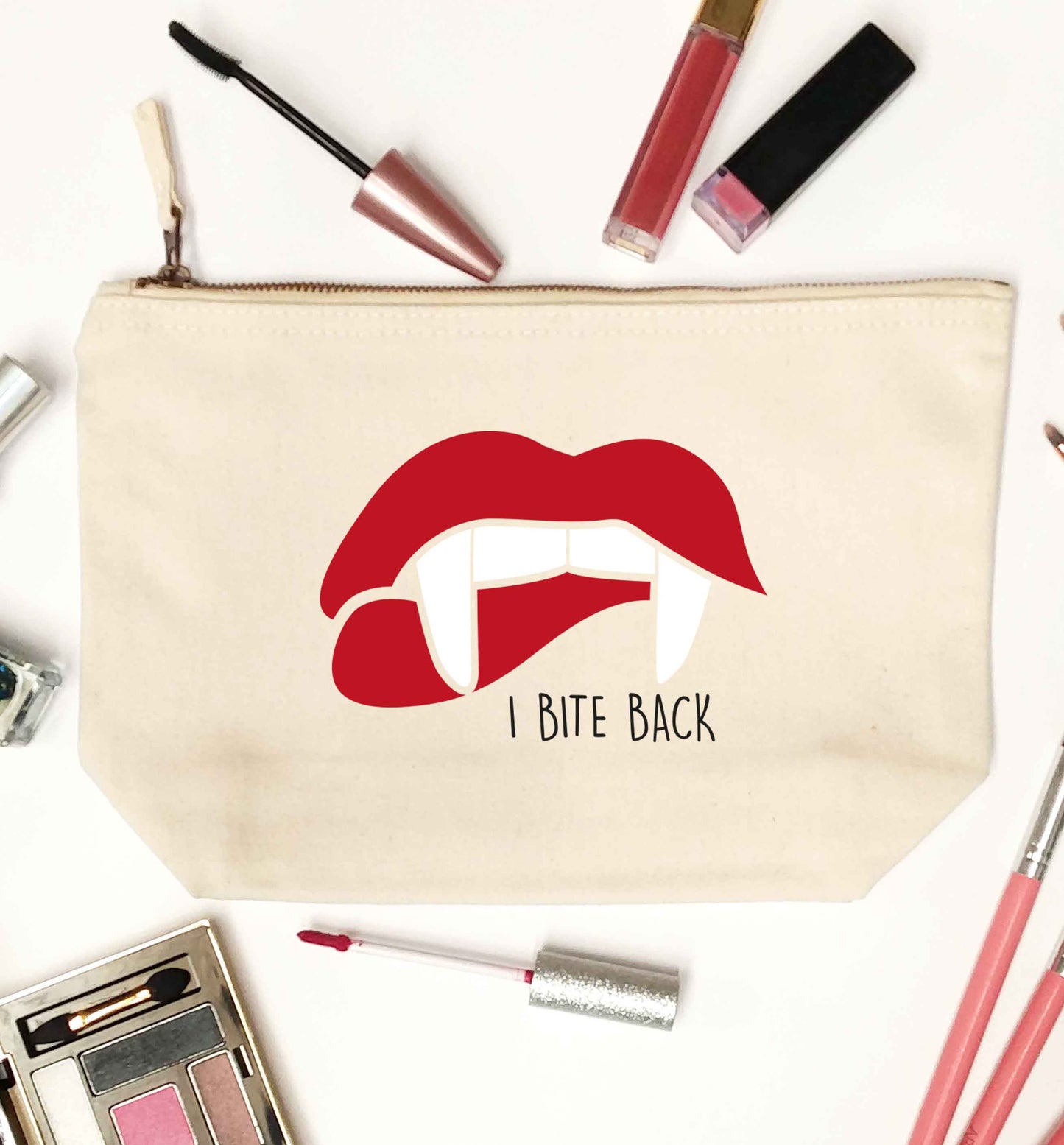 I bite back natural makeup bag