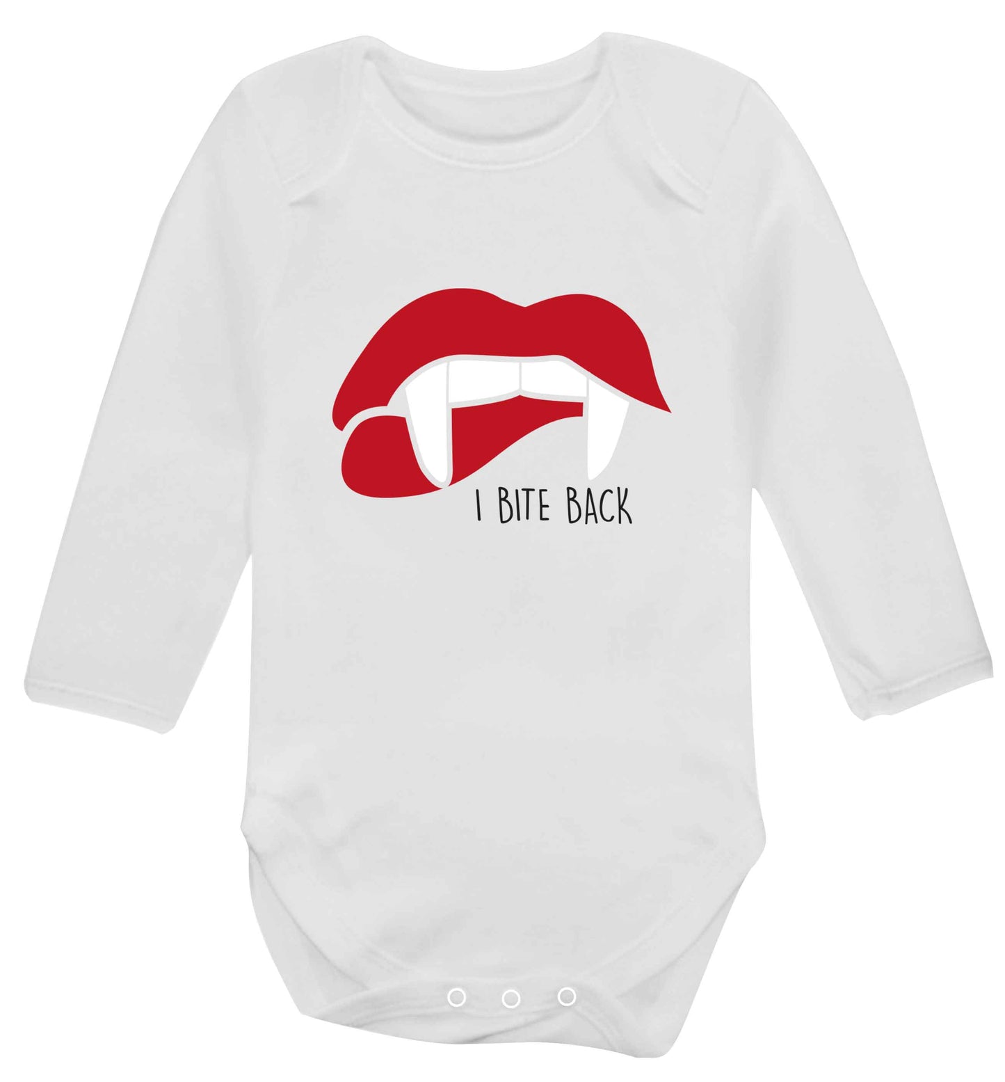 I bite back baby vest long sleeved white 6-12 months