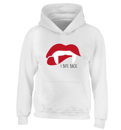 I bite back children's white hoodie 12-13 Years