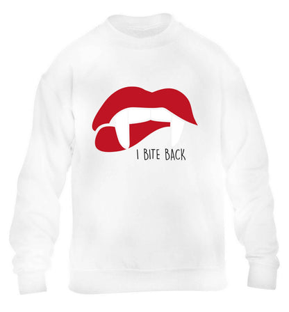 I bite back children's white sweater 12-13 Years