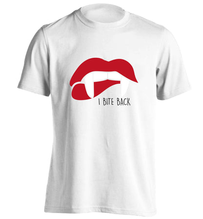 I bite back adults unisex white Tshirt 2XL
